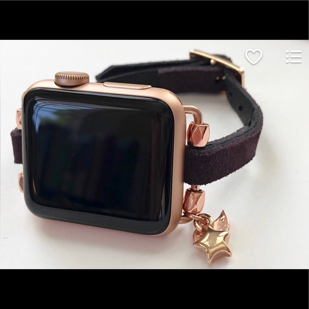 Apple Watch 42mm Genuine Leather Dk Purple strap